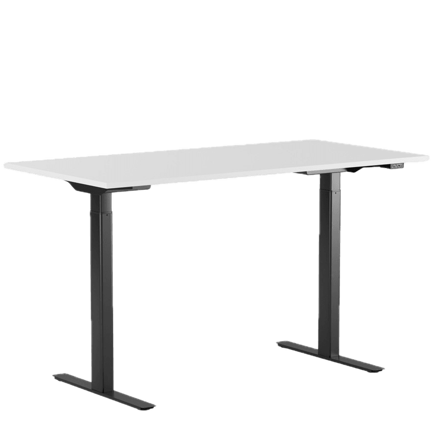 Höj- och sänkbart skrivbord 100x80 vit skiva svart stativ