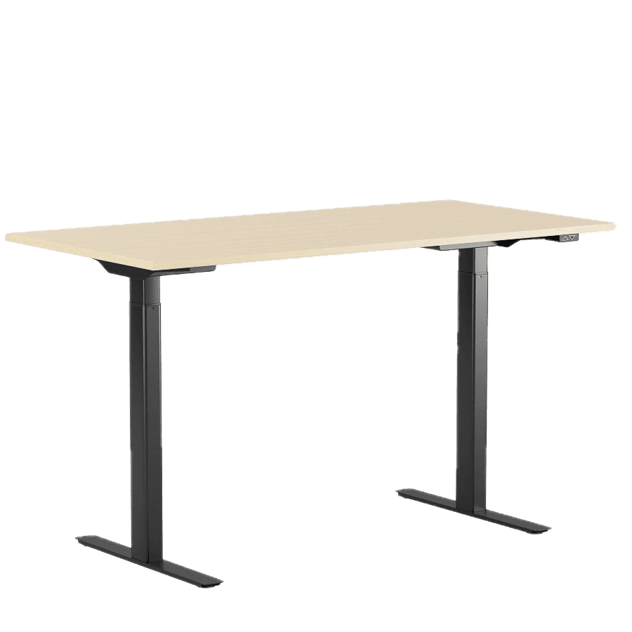 Höj- och sänkbart skrivbord 100x60 ek skiva svart stativ